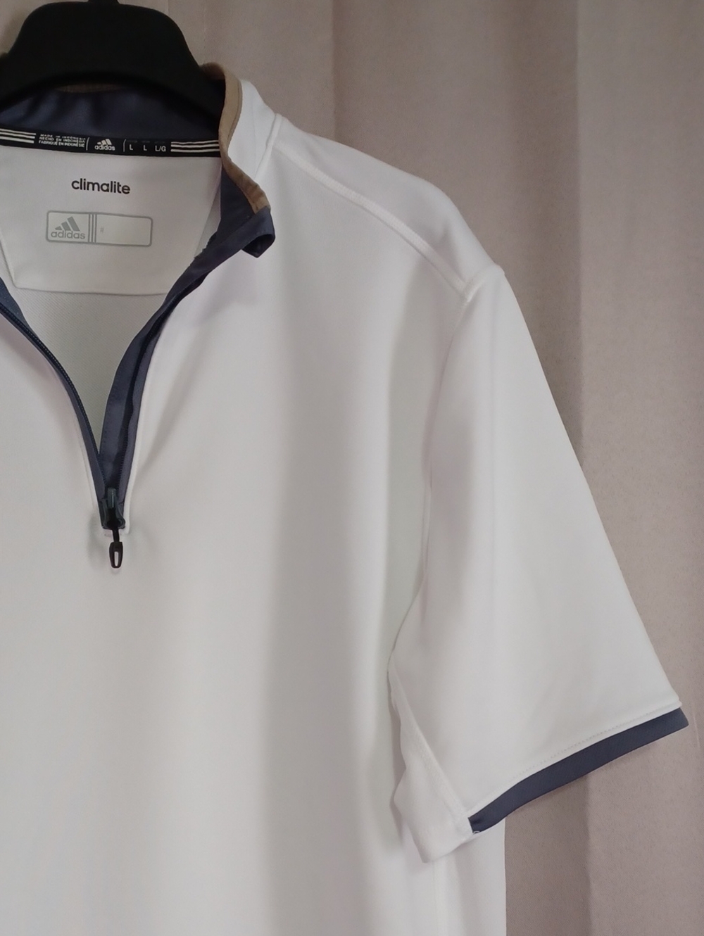 Adidas Men’s White Climalite Half-Zip Short Sleeve Polo Shirt - Picture 5 of 15